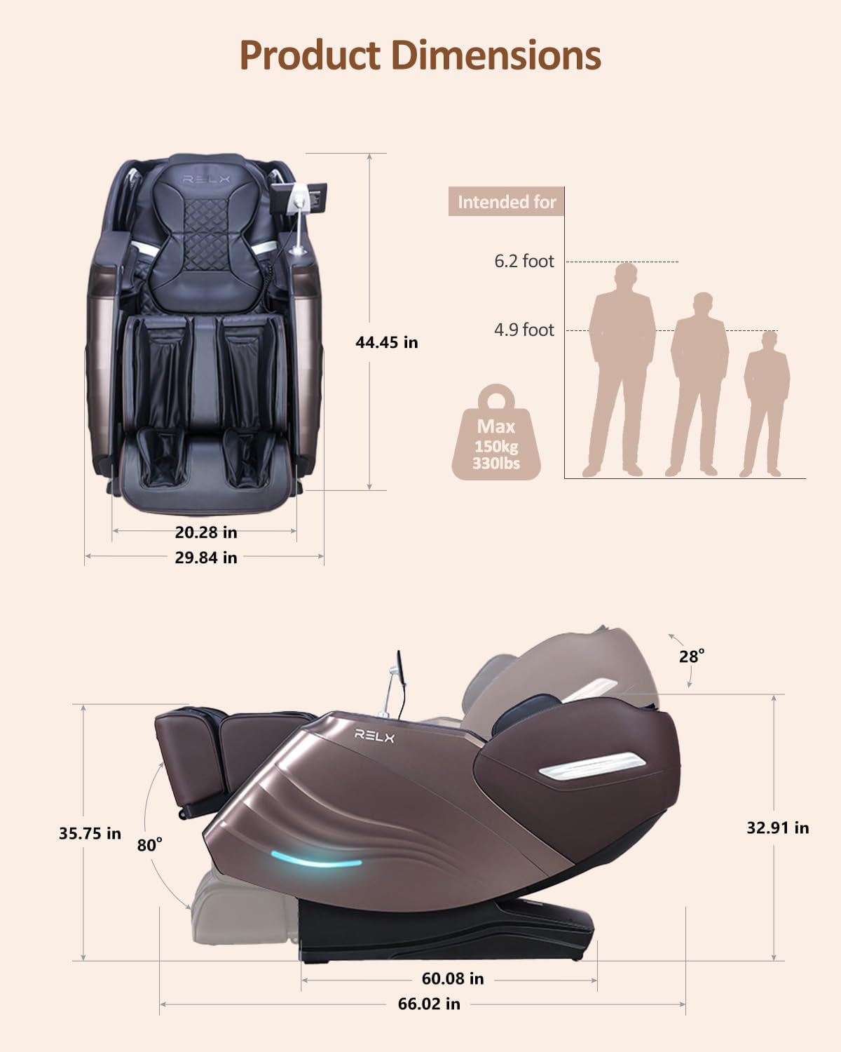 Massage Chair Full Body, 20 Modes Zero Gravity Sl-Track Shiatsu Massage Chair Built-In Heat System, Airbag Massage with Body Scan, Deep Yoga Stretch, Calfrest Extension and AI Control(Brown)
