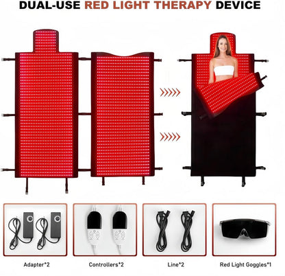 2026 Upgraded Dual Wavelength LED Beads 660Nm&850Nm Red Light Therapy Mat Full Body, Used to Face and Body Pain Relief Skin Health Personal Care for Women Men, 75" X 35'' (Black)