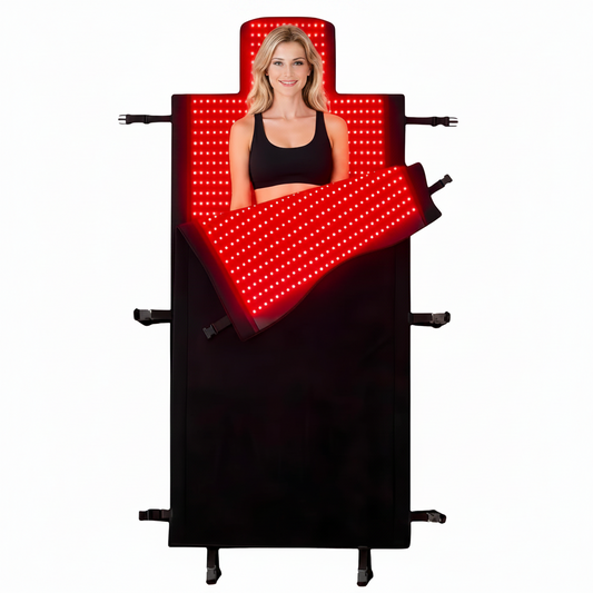 2026 Upgraded Dual Wavelength LED Beads 660Nm&850Nm Red Light Therapy Mat Full Body, Used to Face and Body Pain Relief Skin Health Personal Care for Women Men, 75" X 35'' (Black)